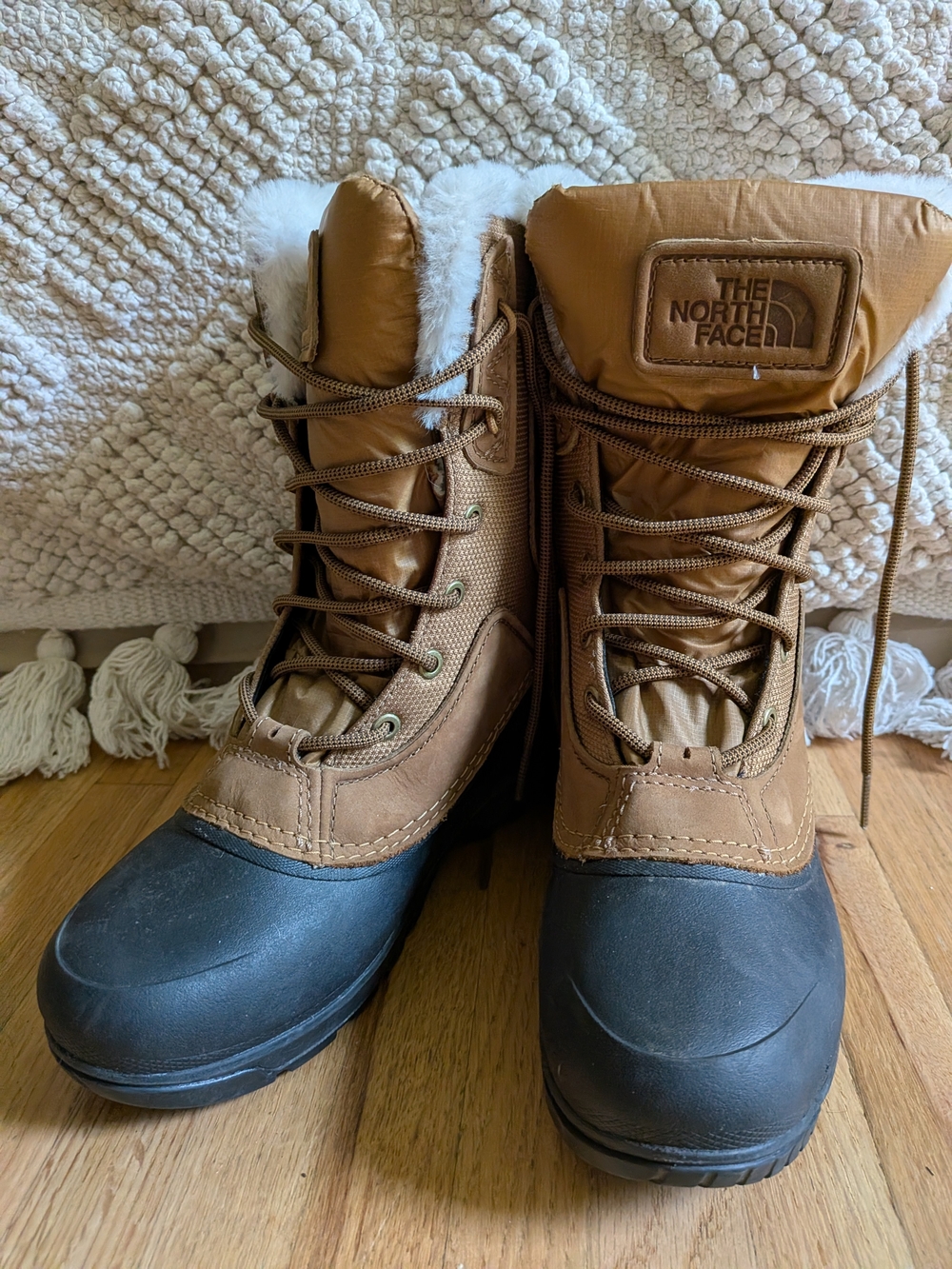 The North Face Women's Brown Winter Snow Boots with Faux Fur